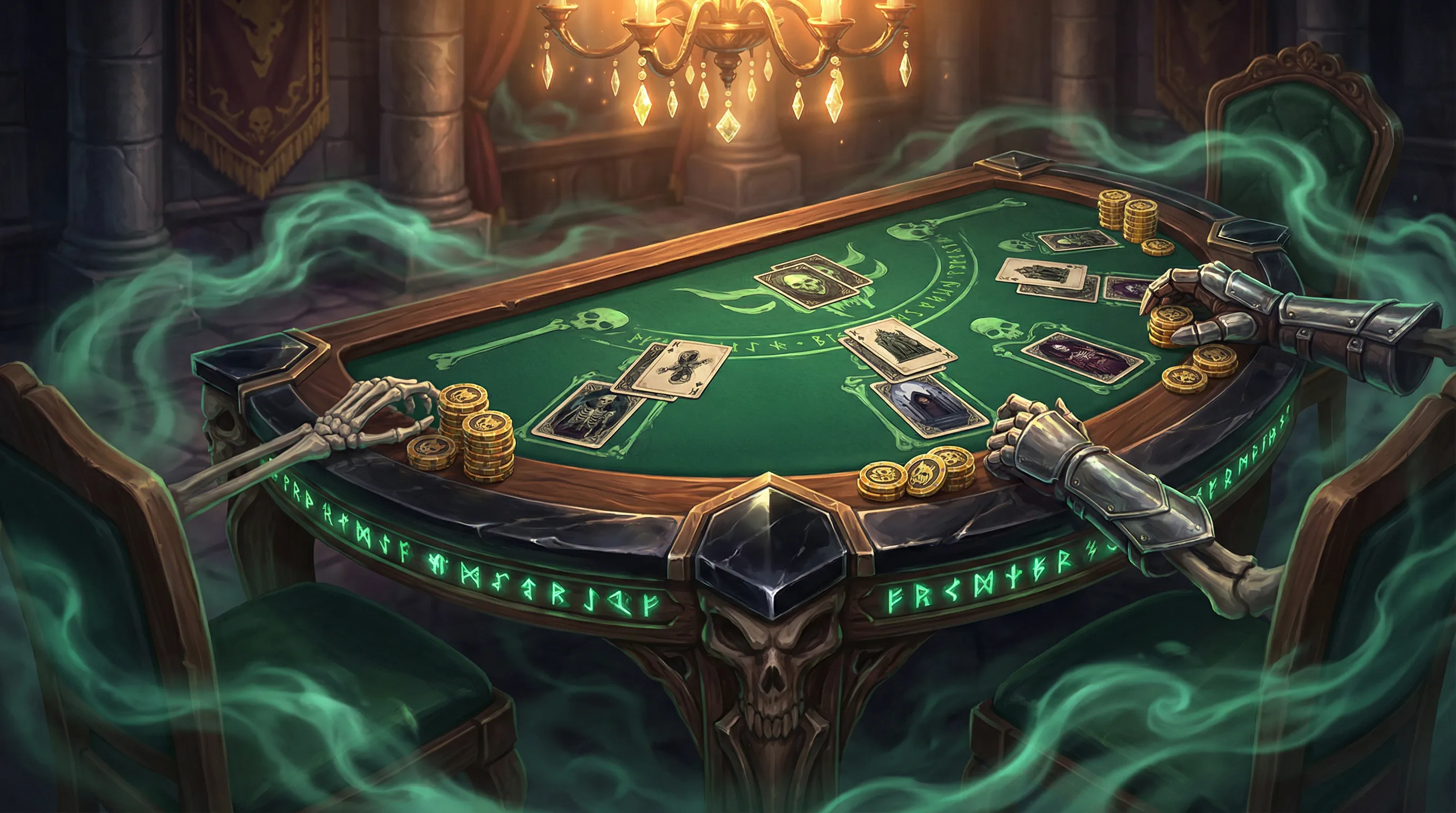 Mesa de Blackjack com tema das sombras - Jogo de cartas clássico